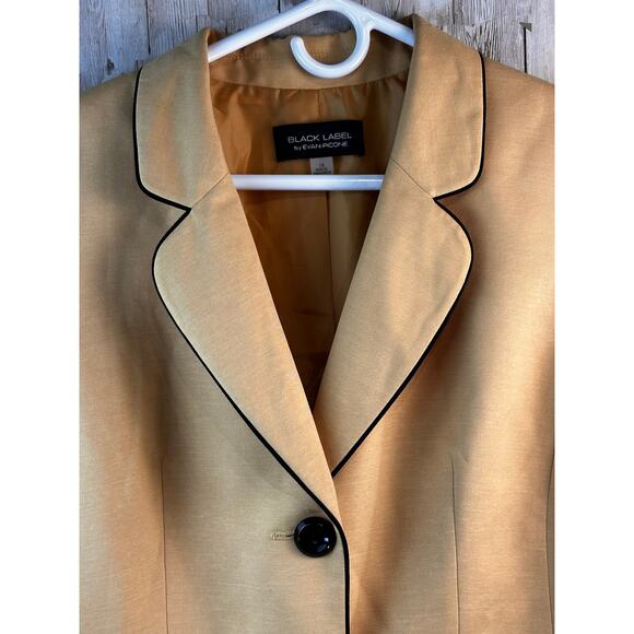 Evan Picone Black Label Womens‎ 14 Blazer Yellow Notch Lapel Officewear Corpcore - Picture 3 of 9